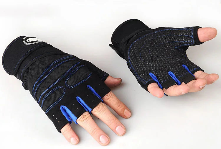 Padded Gym Gloves with Wrist Wrap – Weightlifting & Training Gloves for Men & Women