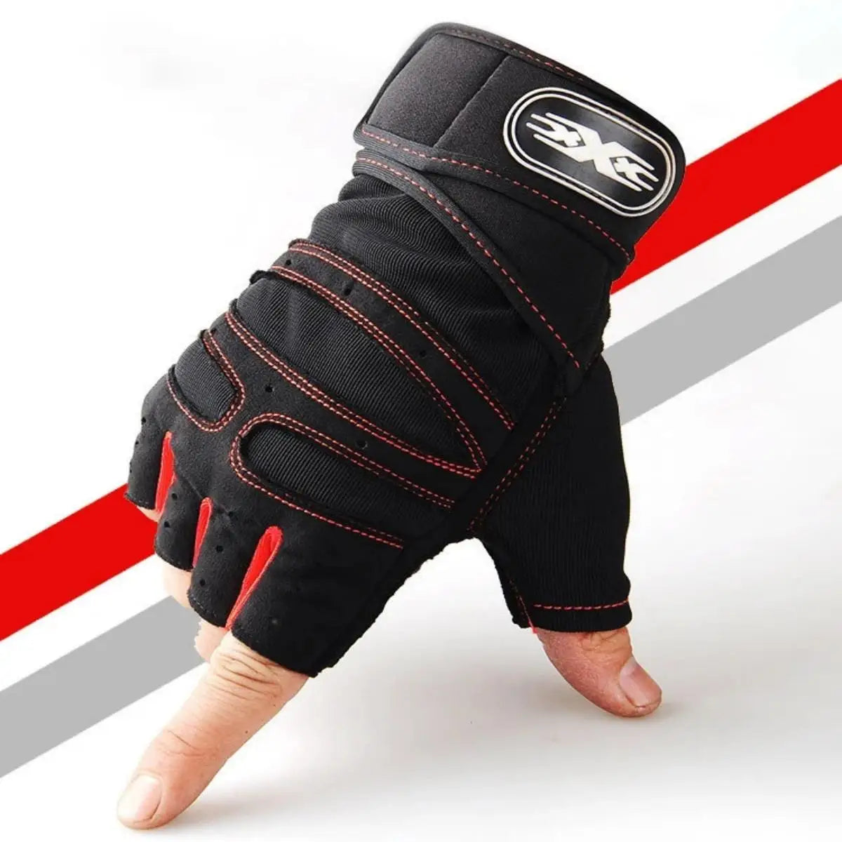 Padded Gym Gloves with Wrist Wrap – Weightlifting & Training Gloves for Men & Women