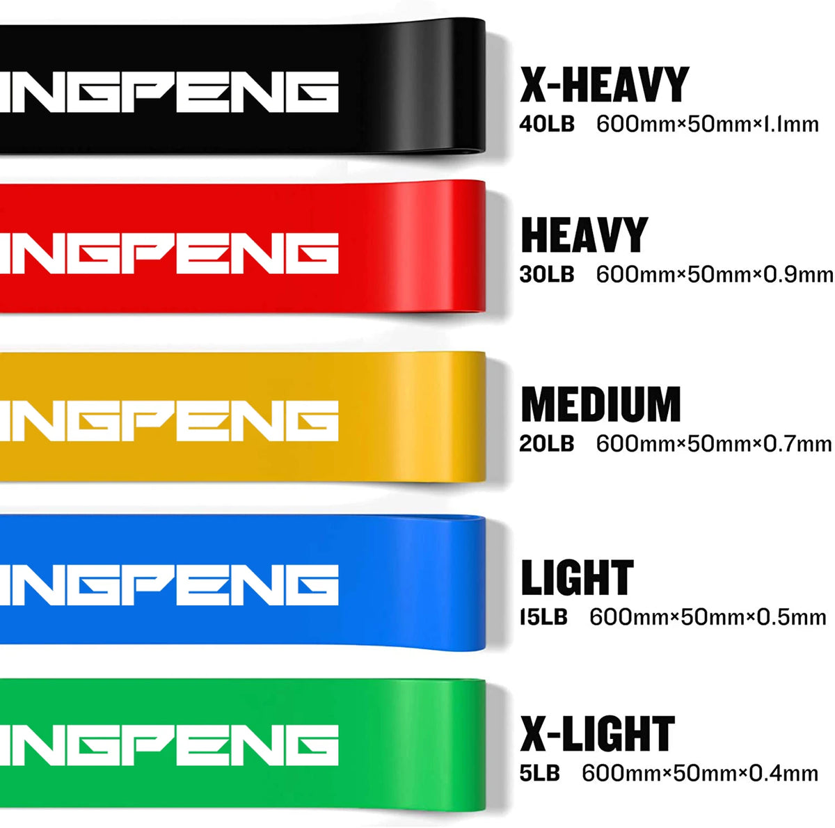 Resistance Bands Set - 5 Exercise Loop Bands for Home Workout