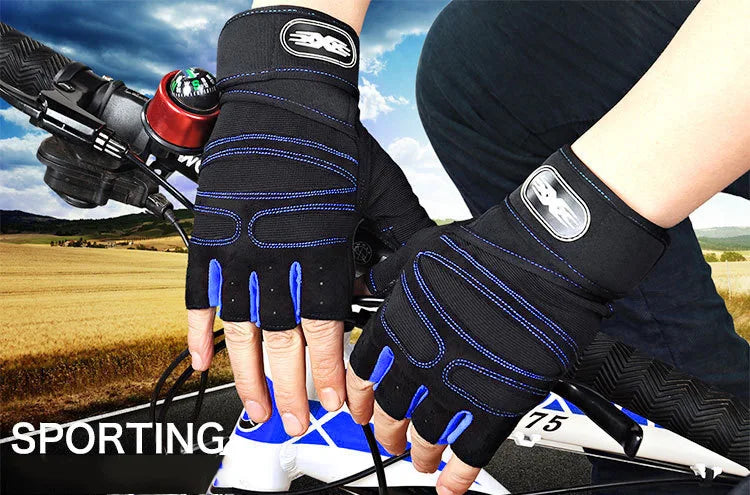 Padded Gym Gloves with Wrist Wrap – Weightlifting & Training Gloves for Men & Women