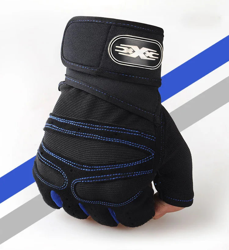 Padded Gym Gloves with Wrist Wrap – Weightlifting & Training Gloves for Men & Women