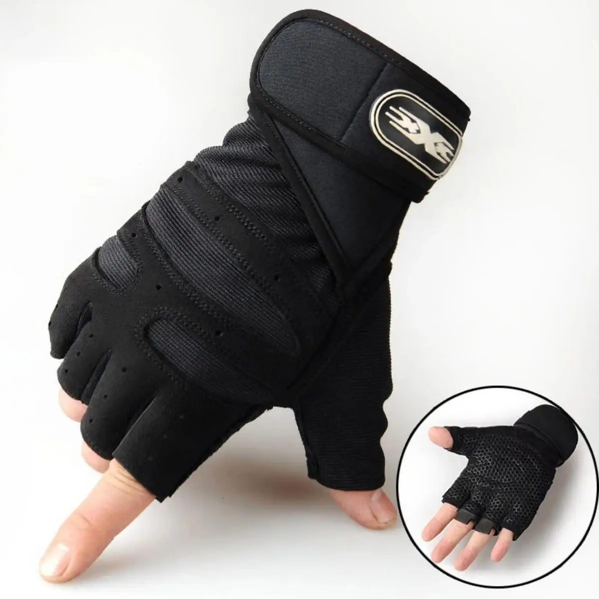 Padded Gym Gloves with Wrist Wrap – Weightlifting & Training Gloves for Men & Women