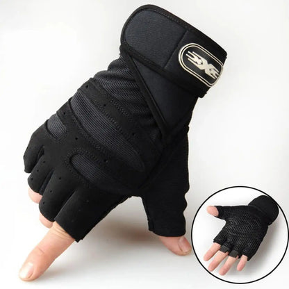 Padded Gym Gloves with Wrist Wrap – Weightlifting & Training Gloves for Men & Women