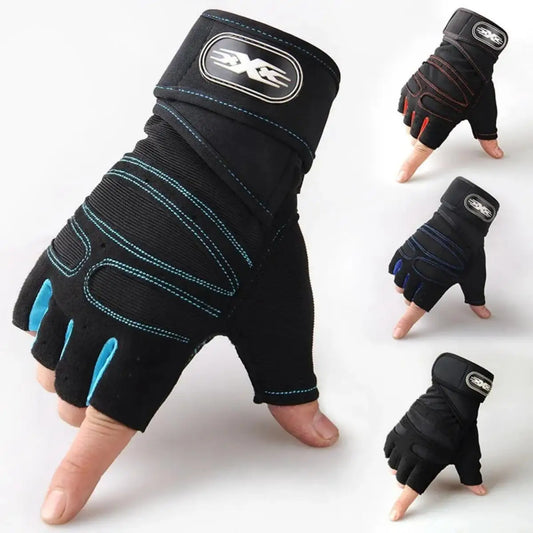 Padded Gym Gloves with Wrist Wrap – Weightlifting & Training Gloves for Men & Women