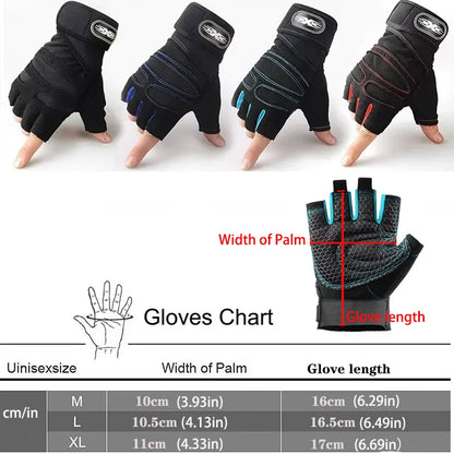 Padded Gym Gloves with Wrist Wrap – Weightlifting & Training Gloves for Men & Women