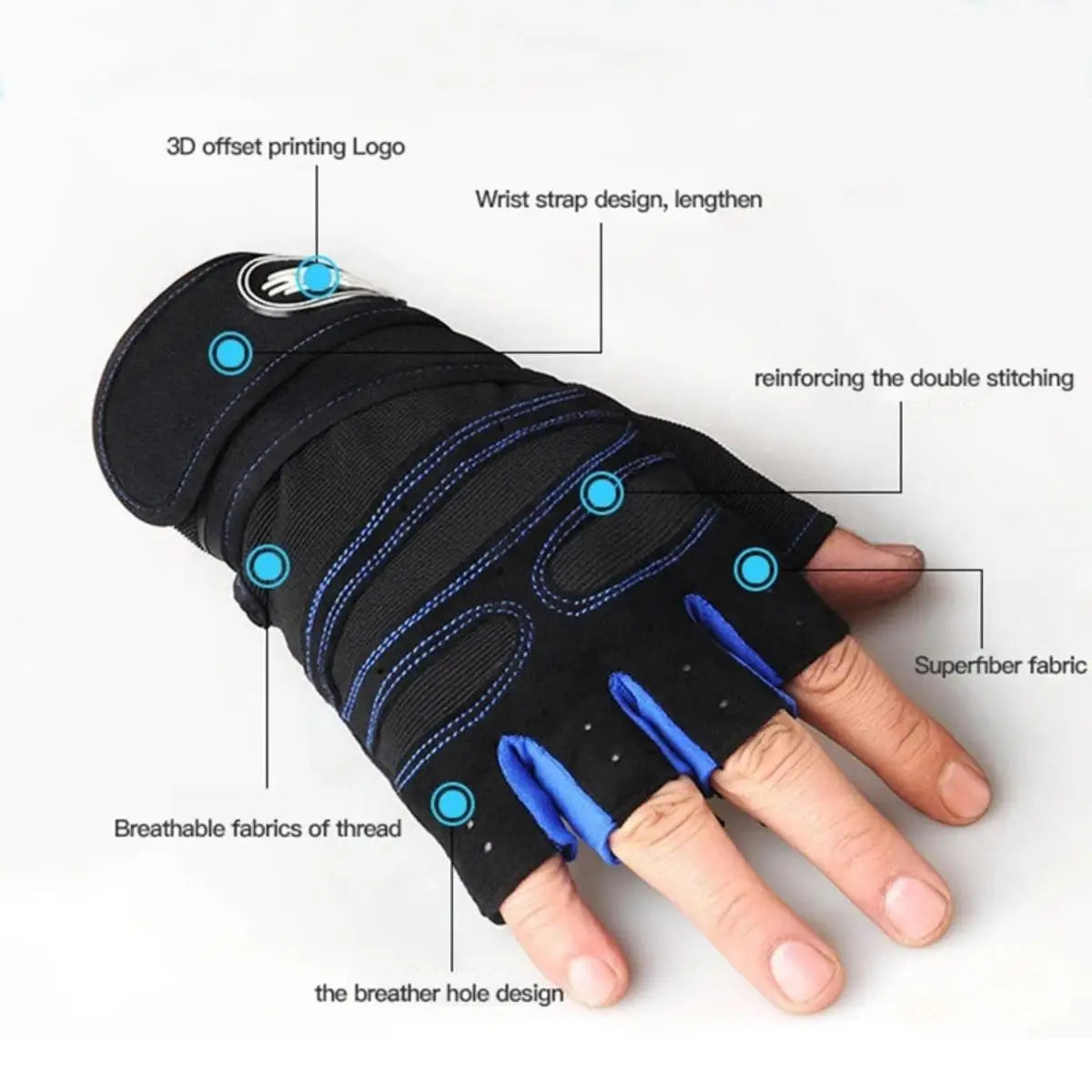 Padded Gym Gloves with Wrist Wrap – Weightlifting & Training Gloves for Men & Women